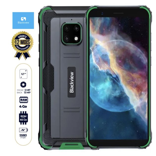 Smartphone robuste BLACKVIEW - BV 4900 Pro - 5.7" - 64Go/4Go Ram - 13MP/5MP - 5580mAh - 12 mois de garantie