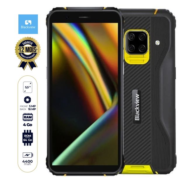 Smartphone Robuste BlackView BV 5100 -  64Go/4Go - 5.5" - Dualnano sim - 4400 mAh - 16MP - Garantie 12 mois