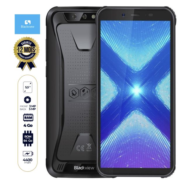 Smartphone Robuste BLACKVIEW BV 5500 Plus - 32Go/3Go - 5.5" - Dualnano sim - 4400 mAh - Garantie 12 mois