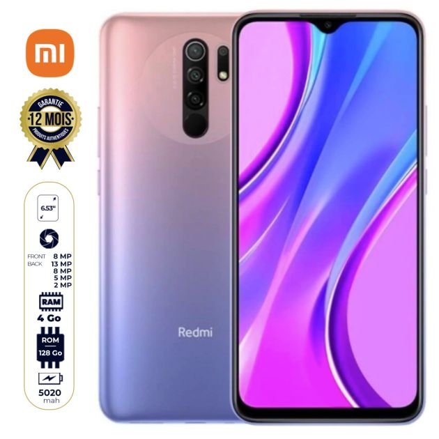 Smartphone xiaomi redmi  9 prime - 6,53 pouces - 64Go/4Go - 13MP+8MP+5MP+2MP/8MP - 5020mah - 12 Mois garantie