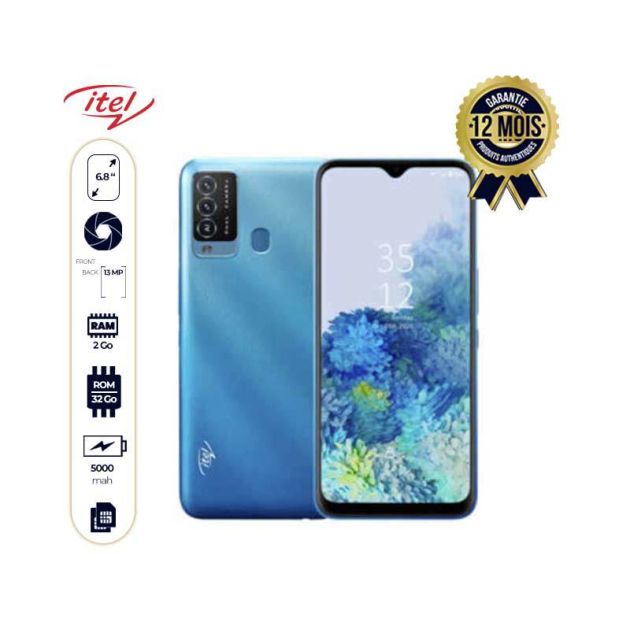 Itel P37 Pro - 32Go/ 2Go - 5000mAh - 6.8'' - 4G LTE - 13MP - Dual sim - 12 mois de Garantie