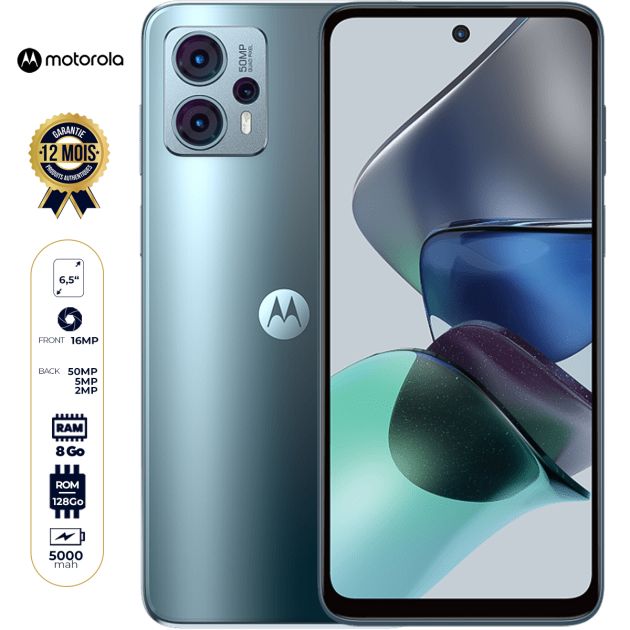 Smartphone Motorola Moto G23 - 128 Go - 8Go RAM - 6,5 pouces -  50MP+5MP+2MP/16MP - Dual Nano SIM - 5000 mAh - Garantie 12 Mois