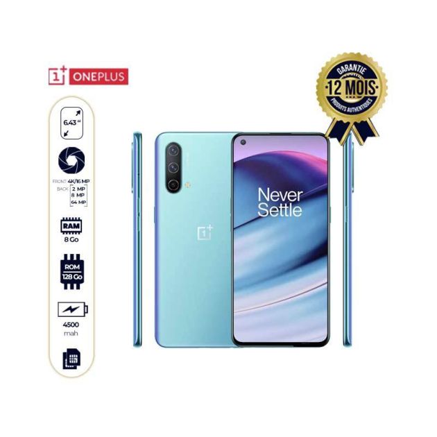 ONEPLUS NORD CE 5G - Smartphone - 128Go/8Go - 6.43" - DUAL nano sim - 64MP+8MP+2MP 4K/16MP - 4500mAh - Garantie 12 mois