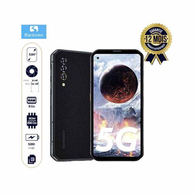 Smartphone robuste BLACKVIEW - BV 6000Pro - 5.84" - 256Go/8Go Ram - Dual Nano Sim - 48MP/16MP - 5280mAh - 12 mois de garantie