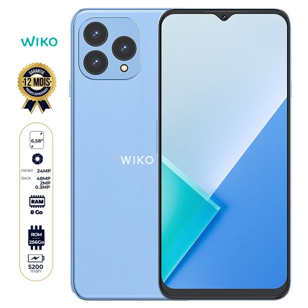 Smartphone Wiko T60 - 256 Go - 8Go RAM - 6,58" - 48MP + 2 MP + 0.3MP / 24MP - 5000 mAh - Dual Nano SIM - Garantie 12 Mois