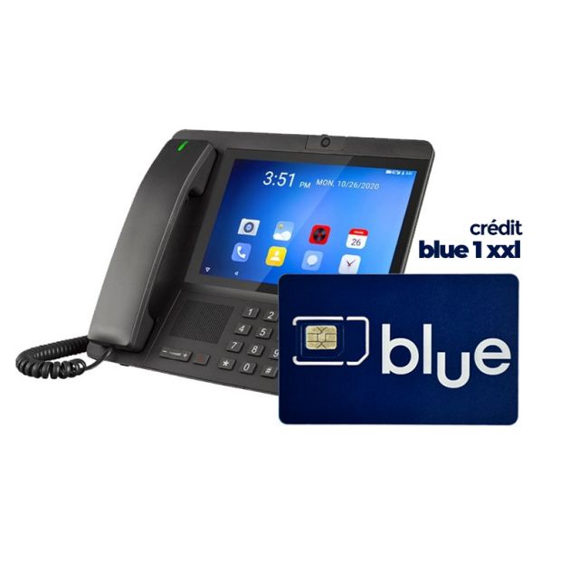 Téléphone Fixe GSM SQ Mobile LS-200 - 4G LTE + Recharge crédit Camtel - blue 1 XXL