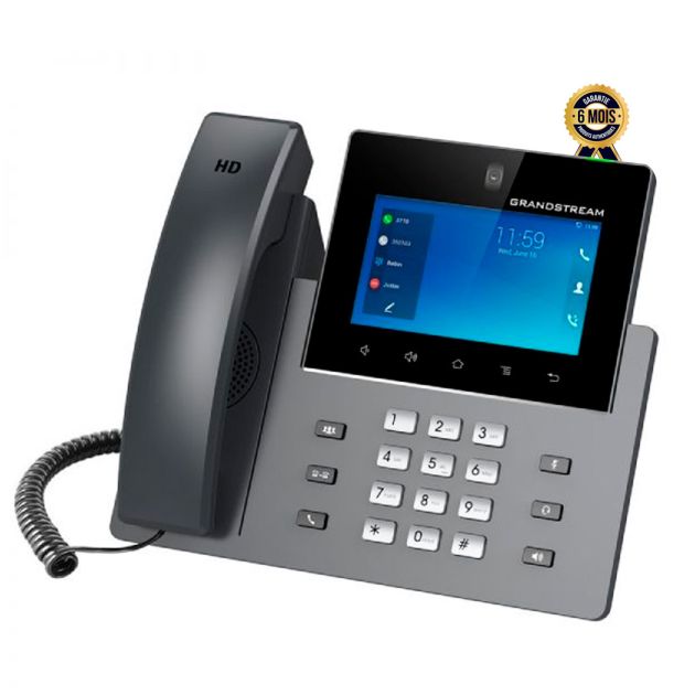 Téléphone de bureau avec système Android - Grandstream GXV3350 - 16 lignes IP - 6 Mois