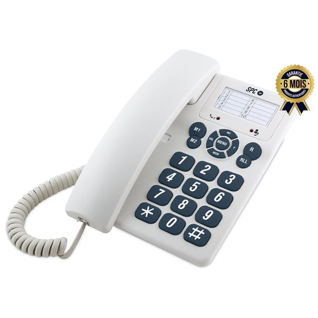 Téléphone Fixe filaire de bureau - SPC Original 3602 - 6 Mois