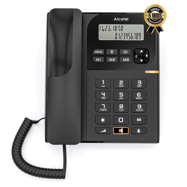 Téléphone Fixe Filaire Numérique - Alcatel T-58 - Avec écran et Fonction Mains-libres - 6 Mois
