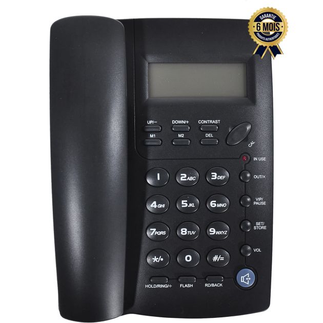 Téléphone Fixe Filaire - Ornin Y043 - Avec haut-parleur - Identification de l’appelant - 6 Mois