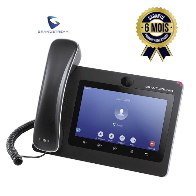 Téléphone IP Grandstream GXV3370 - Ecran tactile 7" - PoE - Visioconférence - 6 Mois