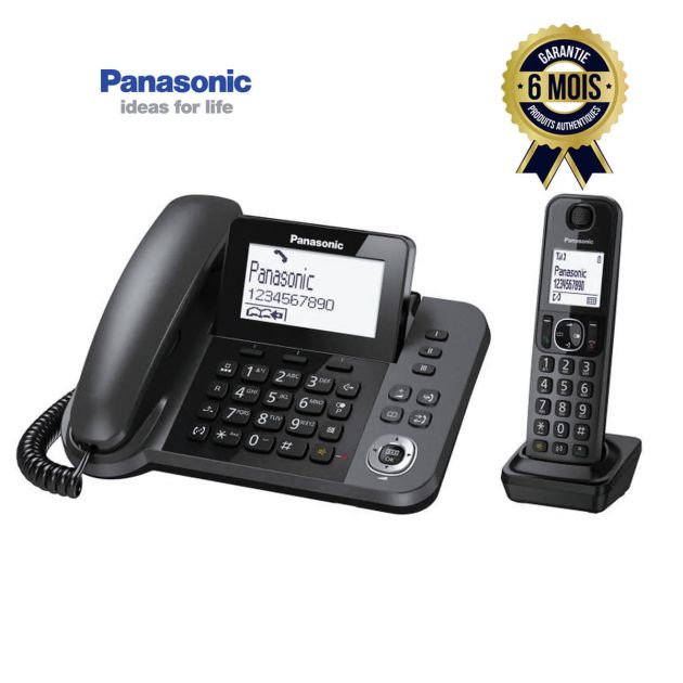 Téléphone numérique Duo DECT Panasonic KX-TGF310 - Avec Haut-parleur et Identification de l'appelant - 6 Mois