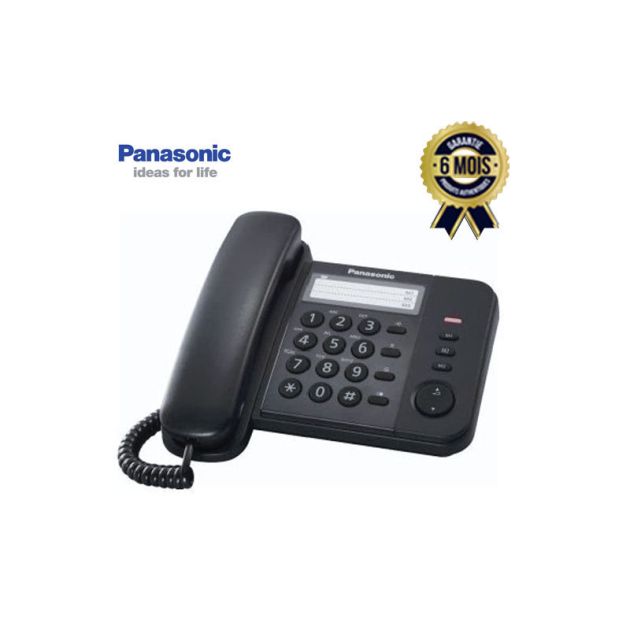Téléphone Panasonic KX-TS520MX  - Noir Identification de L'appelant - Garantie 6 mois