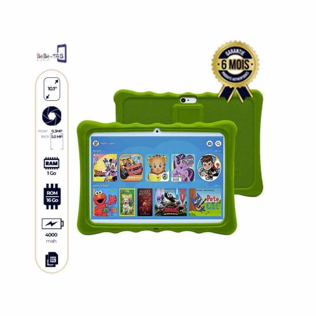 Tablette enfant Wintouch K11 - 16Go ROM/1Go RAM - 10.1'' IPS LCD - Dualsim - 4000mAh - Vert