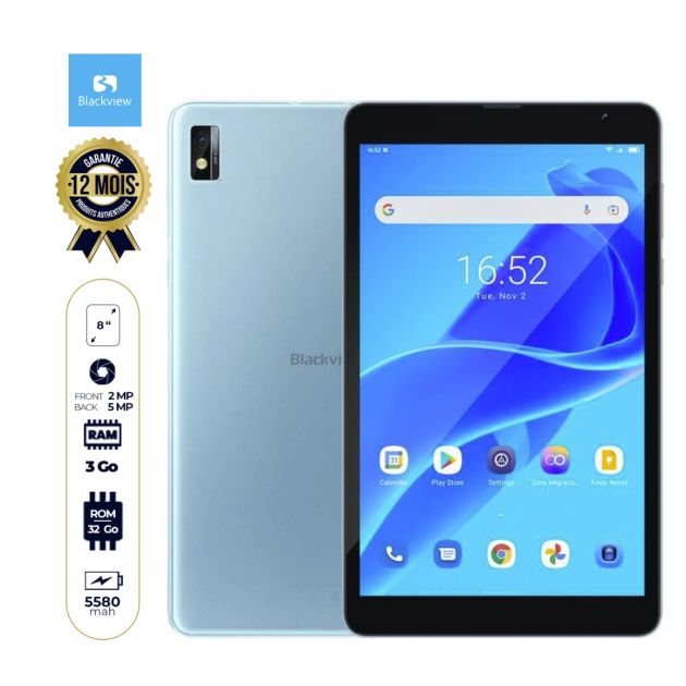 Tablette Blackview Tab 6 - 8” - 32Go - 3Go RAM - Dual Nano SIM - 5MP/2MP - 5580 mAh - 12 mois de garantie
