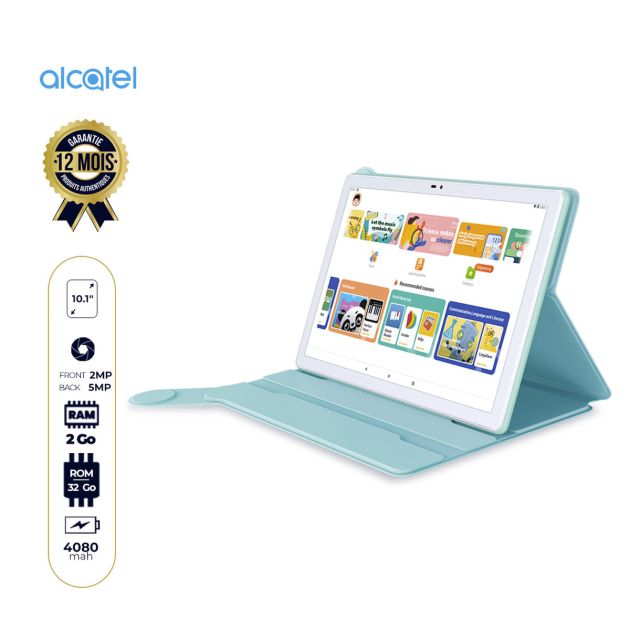 Tablette pour enfant Alcatel (3-10 ans  )- Tkee Max - 10,1'' - 32Go/2 Go RAM - Wifi uniquement -  4080 mAh - 12 Mois de garantie  - Avec pochette intégrée
