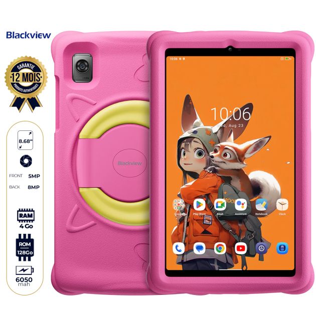 Tablette Enfant - Blackview Tab 60 Kids - Prends uniquement le Wifi - 8,68'' - 128 Go - 4Go RAM - 8MP / 5MP - 6050mAh - 12 Mois Garantie