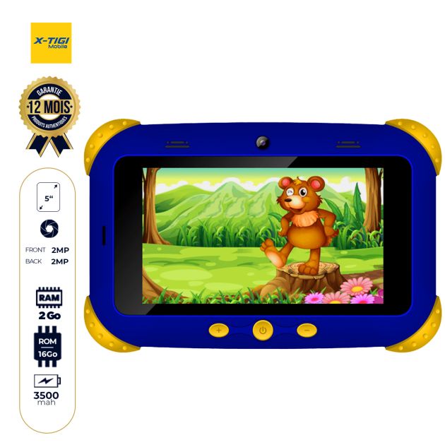 Tablette éducative Kids 5 mini x-tigi - 3G - 16Go/ 2Go RAM - 5" - 1 SIM - Quad Core - 3500 Mah - Garantie 12 mois