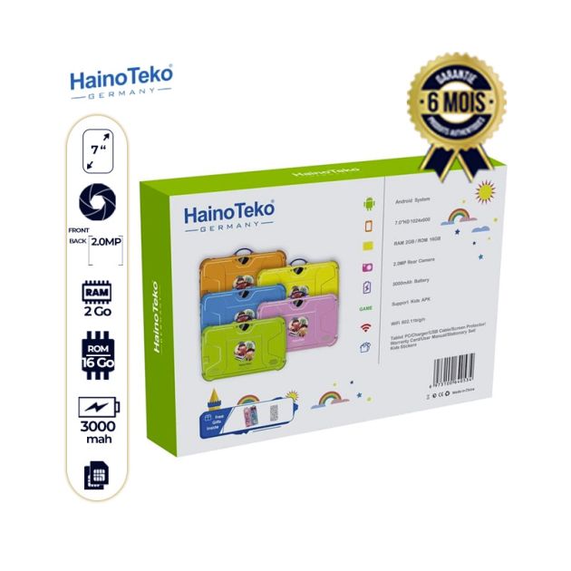 Tablette - Haino Teko TK-1 - 16Go/2Go Ram - 2MP - 3000 mAh - 7" - 6 mois de garantie