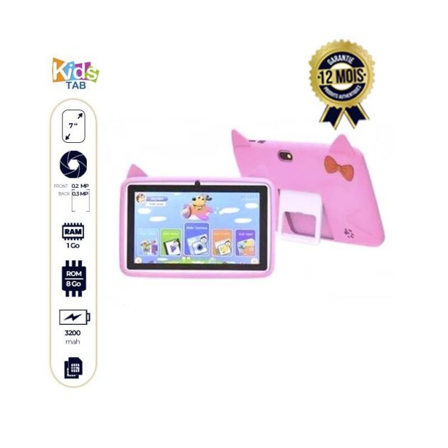 Tablette pour enfants kids TAB 3G  - 8/1Go - 0.3MP /0.2MP - 3200mAh - 6 mois