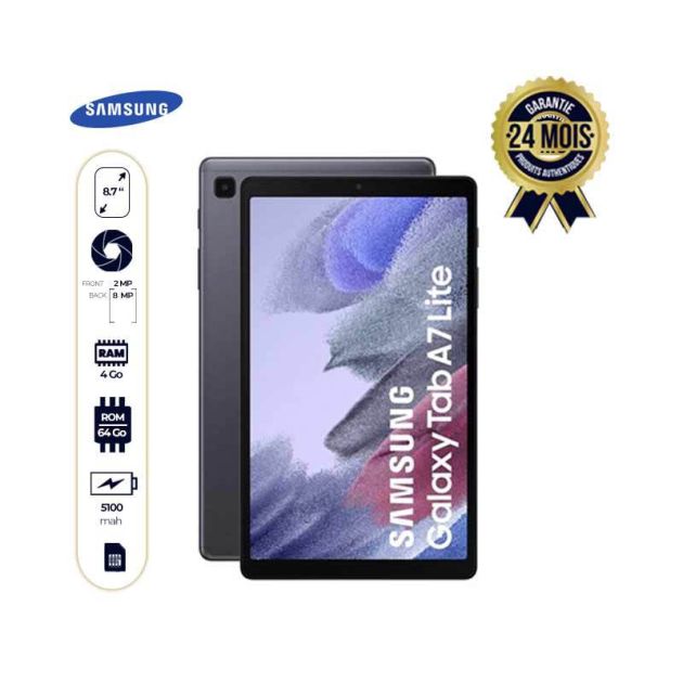 Tablette Samsung A7 LITE - 64Go/4Go - 8,7 pouces - 5100 mAh - Garantie 24 mois