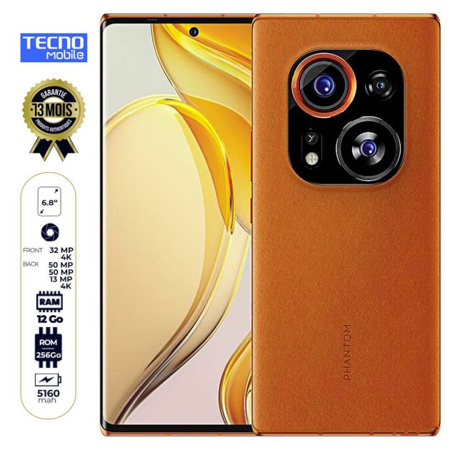 Tecno Phantom X2 Pro - (TDA8) - écran incurvé 6.8" - 256 Go/12Go RAM - 2 SIM - 50MP+50MP+13MP 4K/32MP - 5160mAh - Garantie 13 Mois