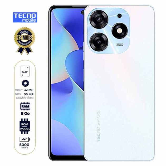 Tecno Spark 10 Pro - 256Go ROM -  8Go RAM - 6.8" - 50MP/ 32MP - Dual Nano Sim - 5000mAh - Garantie 12 Mois