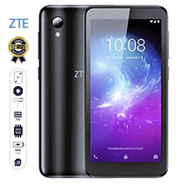 ZTE L8 - 16Go/1Go - 5 pouces - 8MP/5MP -  2000mAh -  DUAL nano sim - 12 mois de garantie